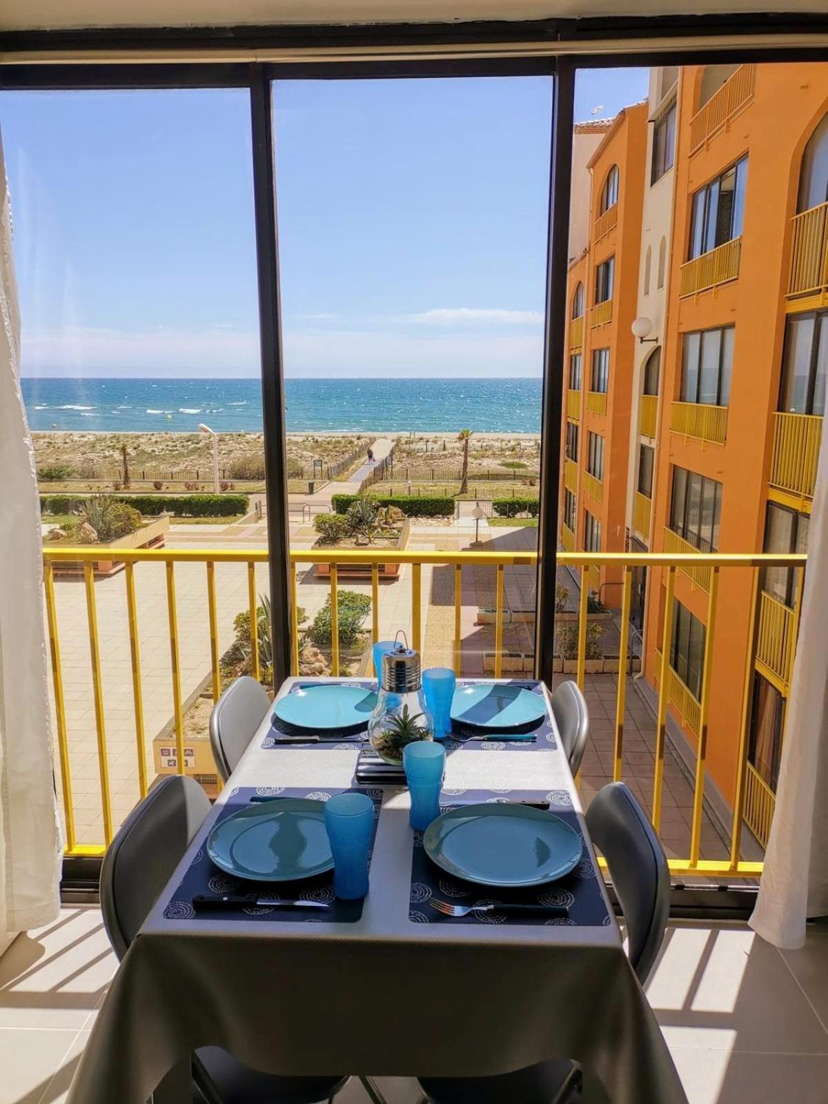 Appartement Vue Mer,Acces Direct Plage,Fibre,Clim,Parking Public Gratuit Le Barcarès Kültér fotó