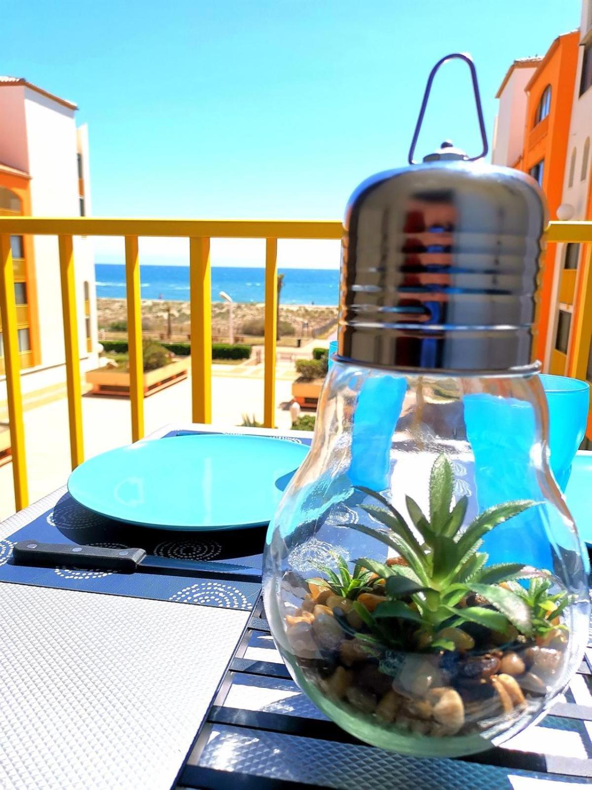 Appartement Vue Mer,Acces Direct Plage,Fibre,Clim,Parking Public Gratuit Le Barcarès Kültér fotó